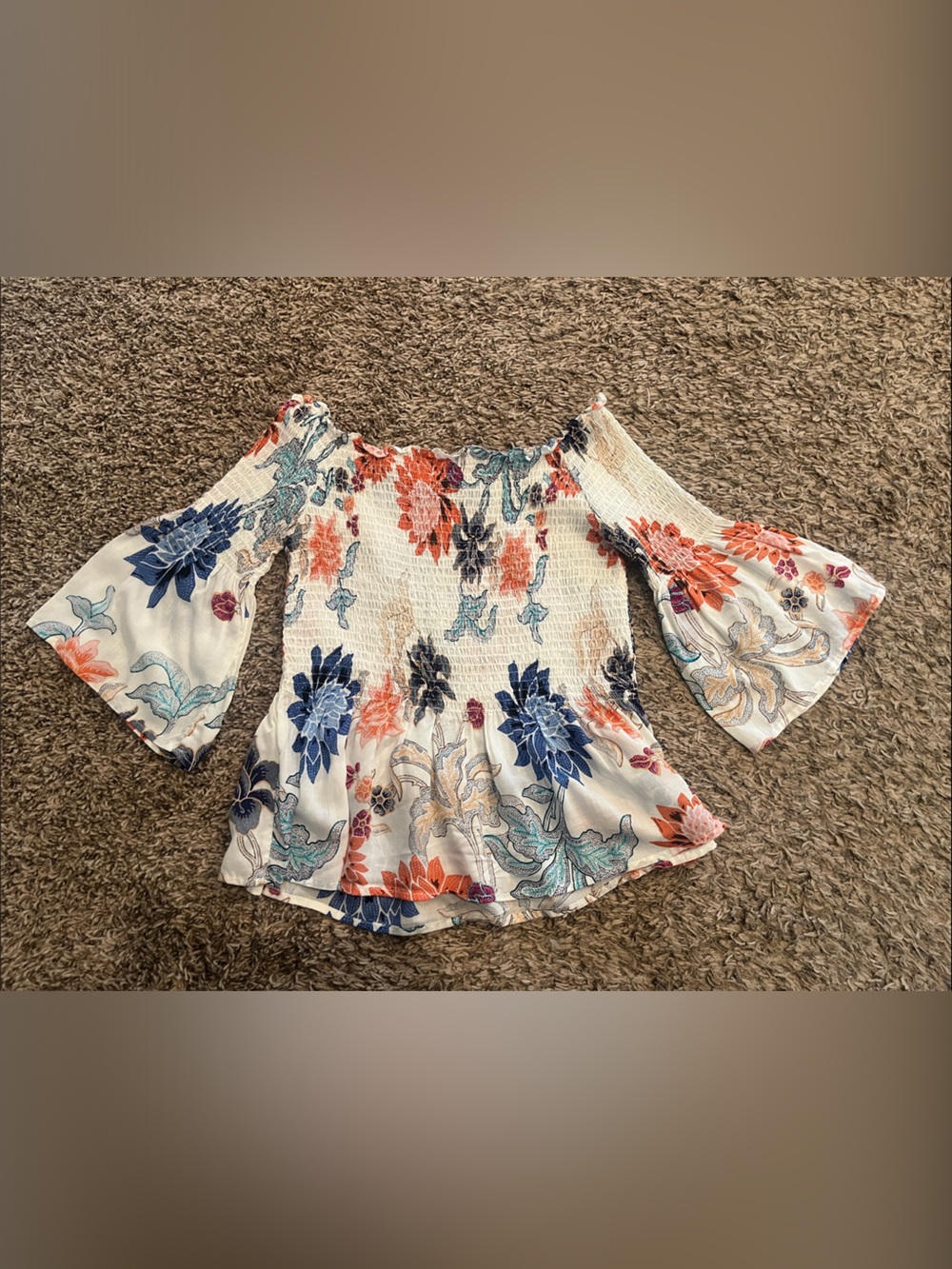 Minkpink off the shoulder floral shirt size M